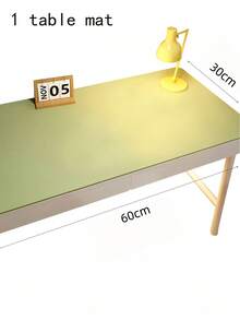 1pcEye Protection Desk Mat Student Leather Non Slip Solid Color Table Cover Oil Proof Computer Laptop Pad For Home Office Study Dining Table Decor Gift - green - View 5