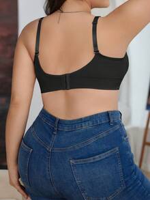 Moonlight&Mama Women's Bestselling Seamless Minimalist Solid Color Fashionable Comfortable High Cost-Performance High Quality Portable Plus Size Maternity Nursing Bra 1pc - Black - View 2