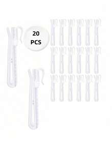 20/30/50/100PCS White Plastic Adjustable Pleated Curtain Hook Clips With Clamps For Drapes Door Curtains Shower Curtains Rustproof Durable Lightweight Easy Install Multipurpose Home Bathroom Window Decor Accessories - multicolor - View 11
