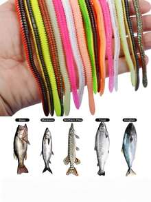 10/30/50/100Pcs Senko Worms For Bass Fishing, Salt Impregnated Soft Plastic Stick Baits, Wacky Rig Texas Rig Ned Rig Finesse Stick Worm Lures, Slow Sinking Artificial Soft Worms For Freshwater Saltwater Largemouth Smallmouth Bass - multicolor - View 3