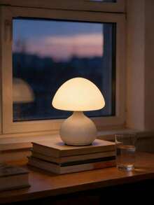 Minimalist Retro Mushroom Desk Lamp With Ball Base, USB Powered Dimmable Night Light, 3 Color Temperatures Adjustable, Ambient Glow Decor For Bedroom Living Room Study Office, Compact Tabletop Luminous Ornament, Versatile Multi-Occasion Use - Three Colors - View 9