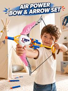 MINKOJA Air Power Bow And Arrow Shooting Toy Foam Dart Blaster Crossbow Target Practice Outdoor Indoor Competitive Interactive Activity Toy For Boys Girls Birthday Holiday Gift - Multicolor - View 2