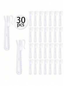 20/30/50/100PCS White Plastic Adjustable Pleated Curtain Hook Clips With Clamps For Drapes Door Curtains Shower Curtains Rustproof Durable Lightweight Easy Install Multipurpose Home Bathroom Window Decor Accessories - multicolor - View 10