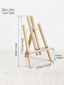 1pc/2Pcs Smooth Solid Wood Trapezoidal Display Stand, Foldable Portable Tabletop Easel Holder For Painting Chalkboard Desktop Decor - Multicolor - View 5