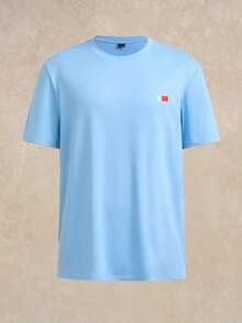 Courvante 3pcs/Set Men's Slim Fit Minimalist Short Sleeve T-Shirts, Featuring Simple Graphic Print On Chest, Versatile All-Match Tees - Dark Green - View 2
