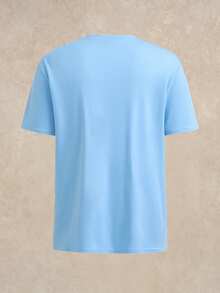Courvante 3pcs/Set Men's Slim Fit Minimalist Short Sleeve T-Shirts, Featuring Simple Graphic Print On Chest, Versatile All-Match Tees - Dark Green - View 3