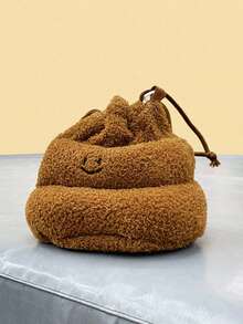 Joivida 1 Buah/2 Buah Tas Serut Wanita Lucu Berbahan Plush, Sempurna untuk Menyimpan Hadiah dan Sebagai Tas Selempang. - A - View 5