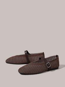 Styleloop Ladies, Willow Nails, Buckles, Flat Shoes. - dark brown - View 3