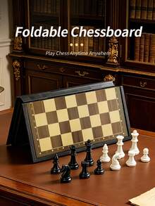 Professional Foldable Chessboard Set, Premium Gift Box, Portable Tabletop Game, Suitable For Checkers And Chess Strategy, Ideal For 33 Different Scenarios - Multicolor - View 3
