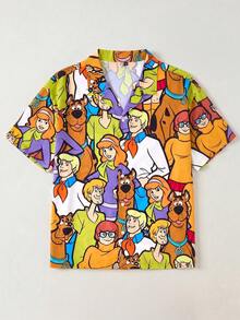 SCOOBY-DOO X SHEIN 男士大尺碼卡通印花襯衫 - 彩色 - 查看 1