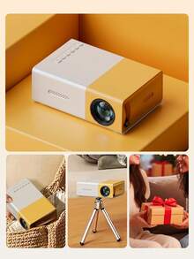Teckwe Mini Portable 1080P LED Projector For Home Party Meeting Theater, Projector Home Cinema Review - Orange - View 5