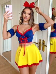 Fantasy Costume Fantasy Costume Women's Princess Colorblock Costume 4-Piece Set - Multicolor - View 3