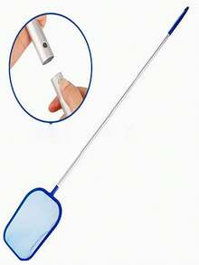 1 Sponge Cleaner/1 Swimming Pool Skimming Net With Extendable Aluminum Rod - Suitable For Swimming Pools, Spa Centers, Hot Tubs, Fine Mesh Blade Rake | Durable Plastic Frame, Easy To Clean And Store. - Multicolor - View 2
