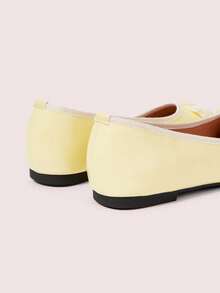 CUCCOO DOLLMOD Ladies, Milk Yellow, Ballet Flats, Round Toe Ribbon Bow, Commuter Versatile Daily Casual Women's Shoes Fall Shoes - cream yellow - View 6