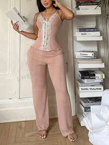 DUSKBASE 2 piezas Conjunto de Lencería Sexy con Escote Profundo en V para Mujer - Multicolor - Ver 6