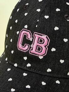 SHEIN X Care Bears 時尚經典休閒甜美基礎百搭運動粉色可愛熊女士棒球帽 防曬遮陽 日常穿搭 立體版 禮物 - 黑色 - 查看 3