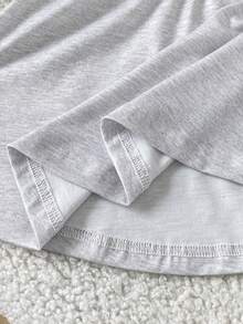SHEIN Playful Pals 1件女嬰幼兒夏季可愛學院風條紋羅紋領短袖Polo A字洋裝，適合夏秋穿著，休閒派對穿搭 - 藍白色 - 查看 9