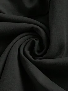 SHEIN MOD Vestido negro mini con cuello drapeado, entallado, multicapa y volantes en el bajo, escote de cuello halter. Vestidos de verano, ropa de primavera - Negro - Ver 7