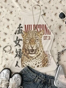 Attitoon 女款休閒露背修身上衣，適合夏季 - 彩色 - 查看 6