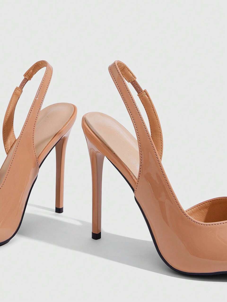 CUCCOO SZL New Pointed Thin High Heels Apricot Slingback Women's High Heels Shoes Fashionable And Sexy Elegant Simple Suitable For Banquets, Pa Fall Shoes