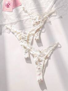 PetitDoll 3packs Ditsy Floral Lace Trim G-String Sexy Lingerie - Multicolor - View 2