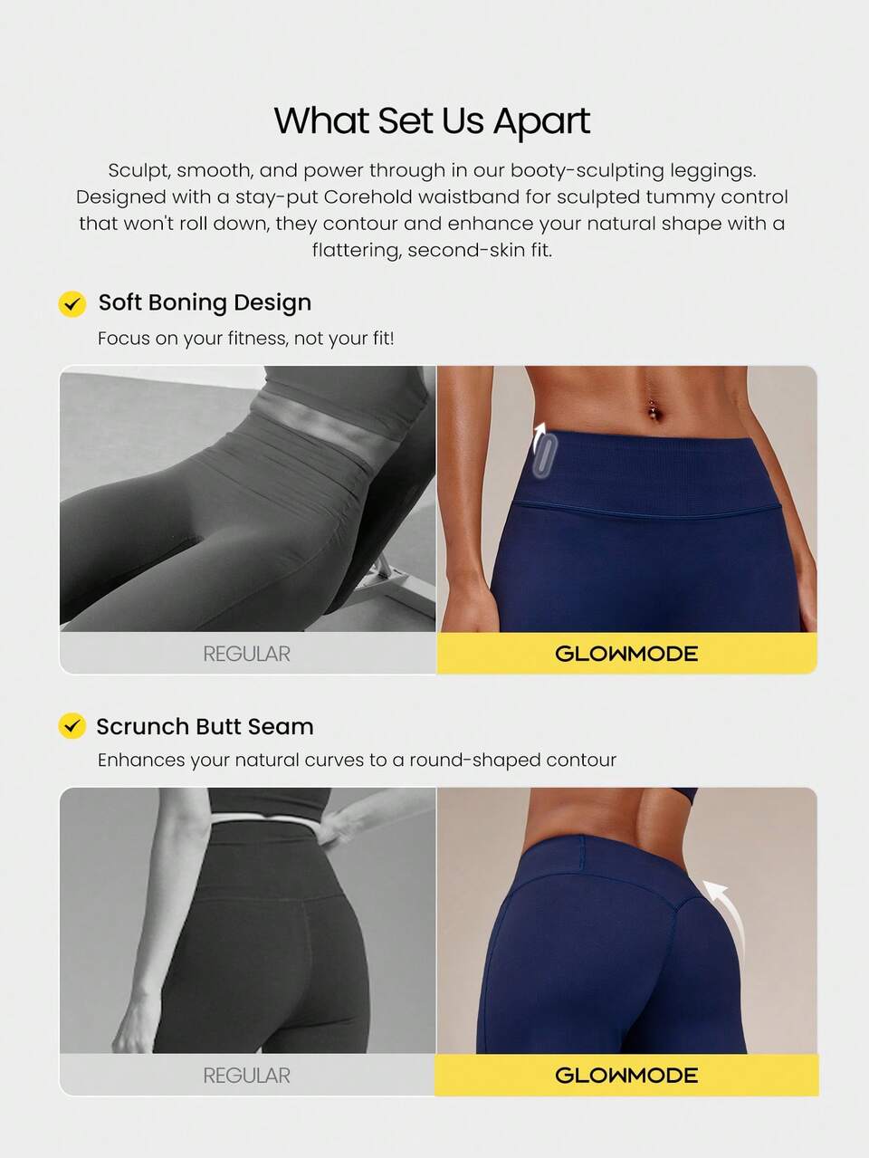 33" FeatherFit™-Air Stand Tall Tummy Control Peakbum Invisible Butt Lifting Leggings With Corehold Anti-Roll Waistband & Back Pocket Tall Active Daily