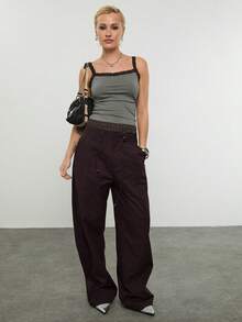 COUREZ Pantalones de Mujer - Café integral - Ver 5