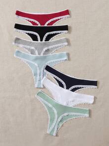 PetitDoll 7packs Lace Trim Rib Sexy Panties Set - Multicolor - View 4