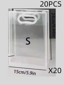 20个/10个/3个/1个可重复使用透明PVC礼品包装袋，不含丝带。适用于新娘派对、婚礼、生日、购物、简约家居装饰、透明手柄礼品袋、透明婚礼礼品袋、团体礼品袋、节日派对用品、复活节礼物、圣诞节礼物 - 彩色 - 查看 31