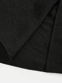 Tween Girls Casual Daily Fashion Loose Black Long Jacket, Long, Autumn,Girls Summer Clothes - Black - View 8