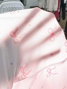 SHEIN Vintaside Kids 秋冬新生兒蝴蝶結印花可愛嬰兒連身衣 + 帽子 - 彩色 - 查看 11