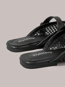 Styleloop Ladies, Willow Nails, Buckles, Flat Shoes. - Black - View 5