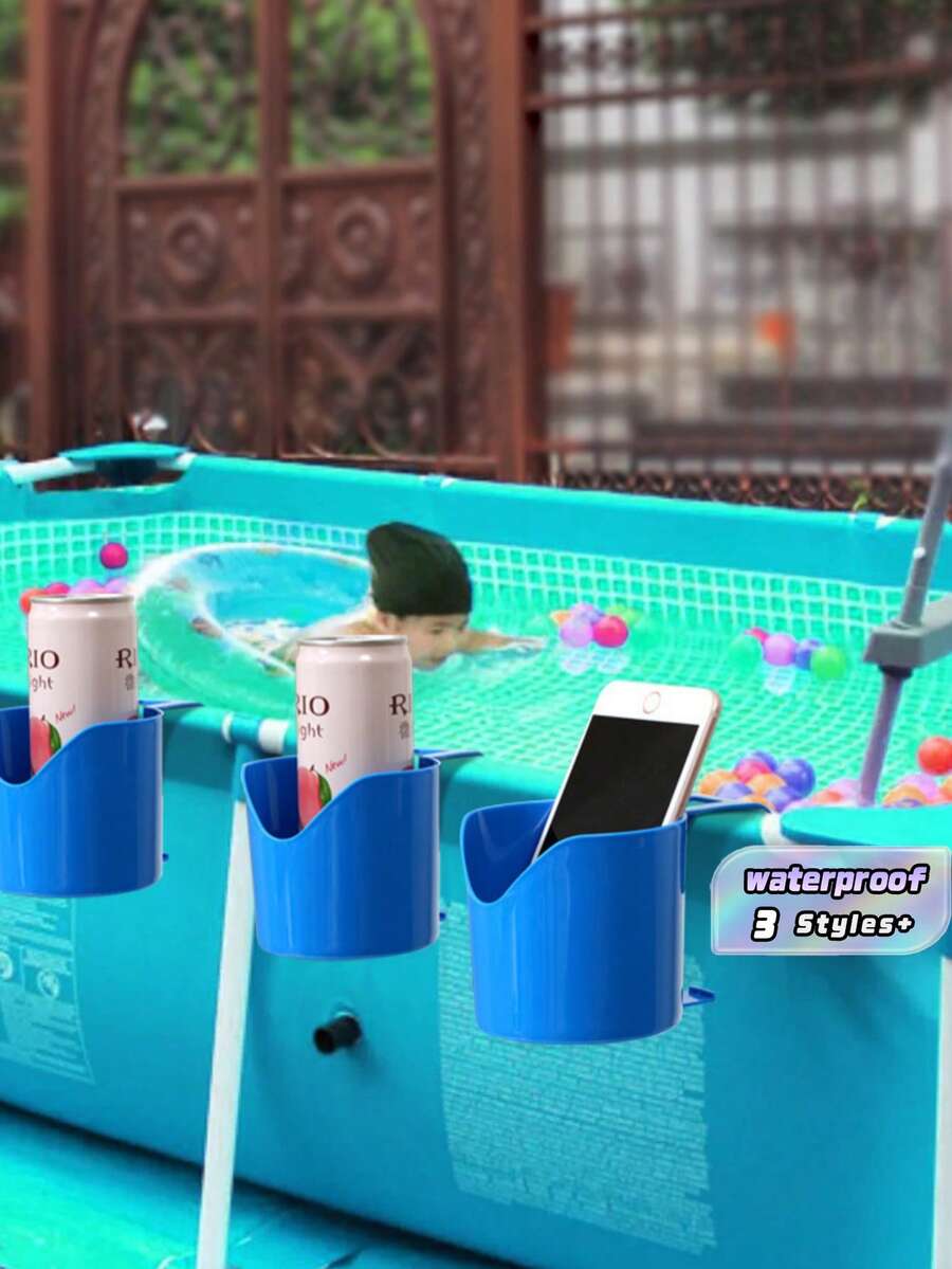 2 Pool Cup Holders, Poolside Cup Racks, Outdoor Storage Racks, Hanging Racks For Drinks And Beer Glasses. - one size fits all - View 1