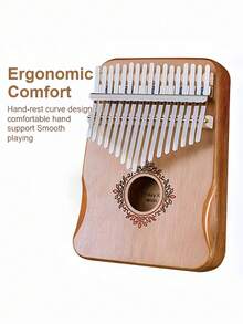 1PC 17 Key Ergonomic Kalimba Thumb Piano Mahogany Mineral Steel Material Easy Learn Play Mbira With Engraved Notes Tuning Hammer For Beginner Professional Perfect Gift Home Office Decor - Multicolor - View 7