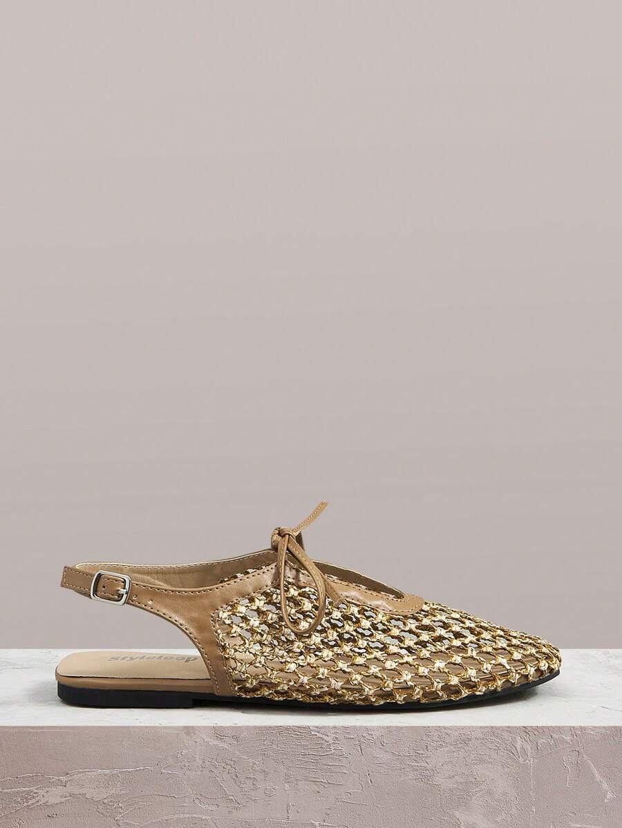 Styleloop Señoras, Uñas de Sauce, Hebillas, Zapatos Planos. - Marrón - Ver 1