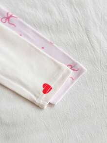 SHEIN Vintaside Kids 秋冬新生兒蝴蝶結印花可愛嬰兒連身衣 + 帽子 - 彩色 - 查看 7