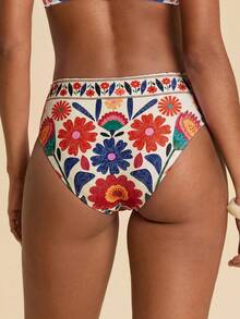 Travachic Women's Vacation Beach Floral Print Bikini Bottom - Multicolor - View 2