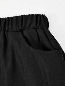 SHEIN 青少年女孩長袖抓絨冬季3件套 條紋襯衫 白色背心 寬腿運動長褲 寬鬆針織 可愛休閒 80年代校園風 粉色黑色 校外穿搭 - 彩色 - 查看 9