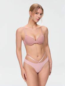 Bonmuse 女款提拉強化胸罩 - 豐胸、支撐、舒適且性感，必備內衣 - 藕粉色 - 查看 6