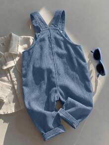 LMoss Kids Baby Boy Bear Patchwork Romper - Dusty Blue - View 7