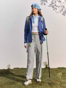 In My Nature 女款純色口袋休閒日常戶外登山長褲 - 灰色 - 查看 6