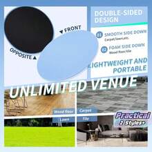 1 Pair Gliding Discs, Fitness Gliding Discs, Double-Sided Gliding Discs, Suitable For Workout, Portable Ballet Turning Board, Multi-Color EVA Non-Slip Material, Home Floor Training Equipment, Training Tool, Strengthen Core Strength - Multicolor - View 1