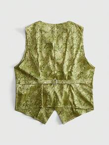 ROMWE MEN Goth Men's Jacquard Double-Breasted Medieval Vest - Multicolor - View 10
