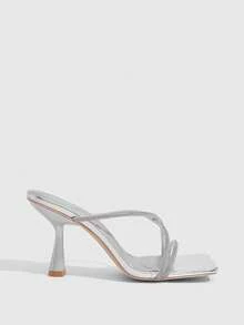 CUCCOO SZL Women's Diamond Belt Design Elegant Fashion Holiday High Heel Sandals - Silver - View 2