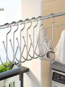 Wall Mount Shoe Drying Rack With Multi Hooks, Compact Windproof Shoe Storage Organizer, Easy Install Practical Hanging Holder For Balcony Hallway Bathroom Kitchen Daily Footwear Storage - Multicolor - View 5