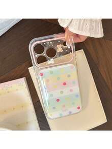 ShellaStory Fresh Polka Dots For Phone 17PM Phone Case 16 Transparent 14 Korean Cute Bear 15 Apple 17 Epoxy, Girl, Creative, Geometric, Card Style, Small Fresh, Clash Color Style, Niche, Ins Style - Clear - View 14
