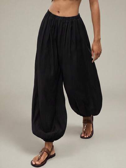 SHEIN Tall Women's Solid Color Casual Pants