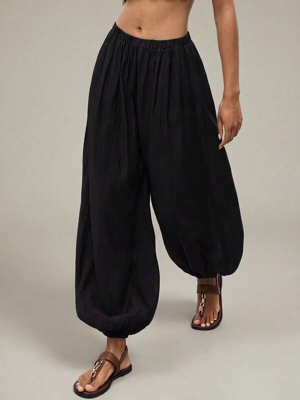 SHEIN Tall Pantalones casuales de unicolor para mujer