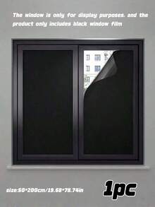 Black Frosted Window Film, Privacy Anti-Peep Sun Blocking Window Sticker - Black 1pc - View 10