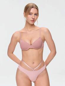 Bonmuse 女款提拉強化胸罩 - 豐胸、支撐、舒適且性感，必備內衣 - 藕粉色 - 查看 5